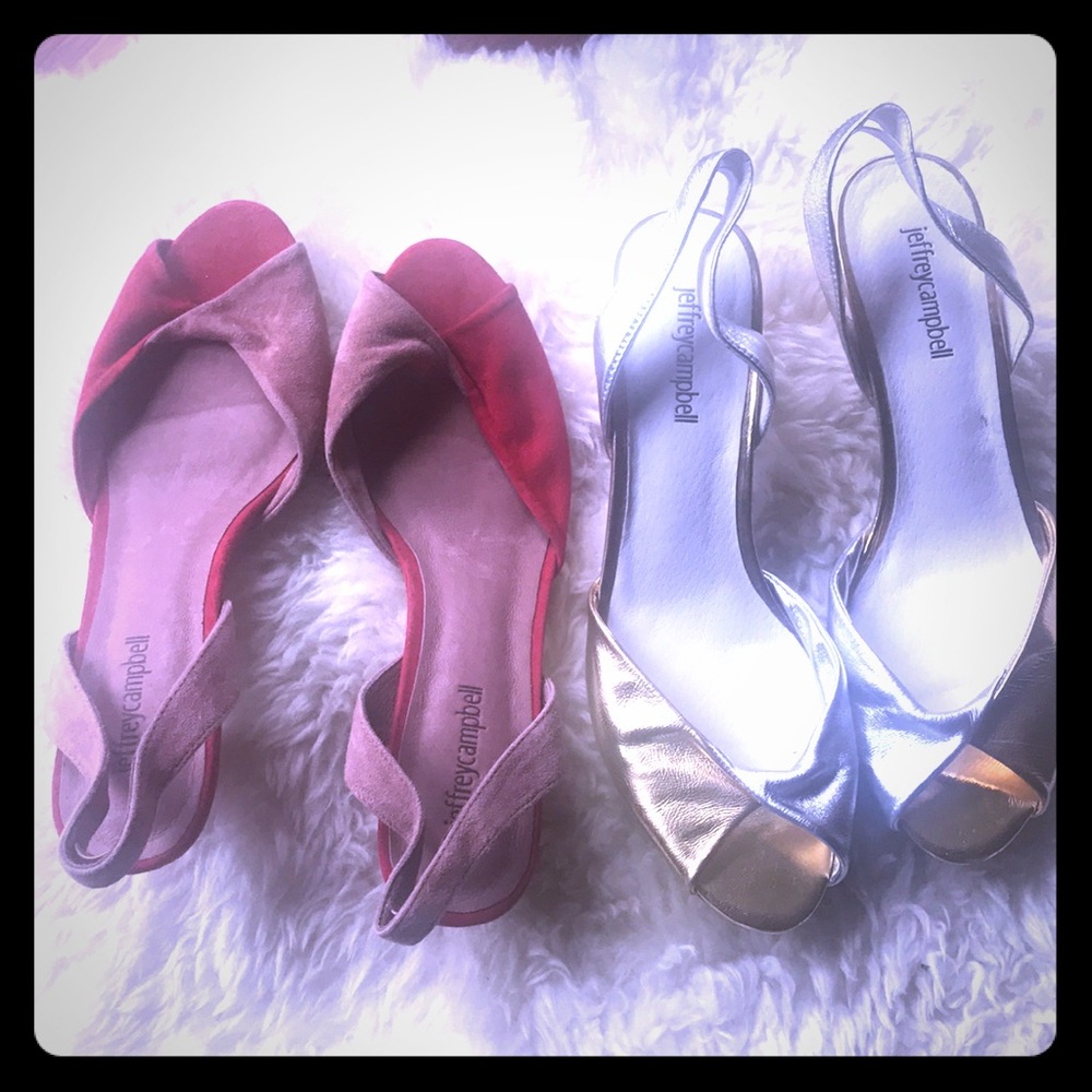 $55 per one of  2 kitten heel sling back shoes